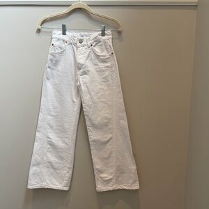 Zara Girls Wide Leg White Jeans Size 10